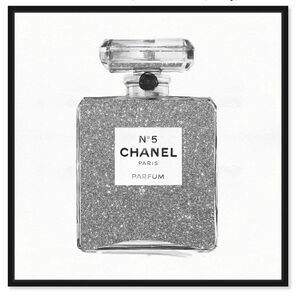 Chanel Number 5' Perfumes Home Décor, Black Frame 25 x 25